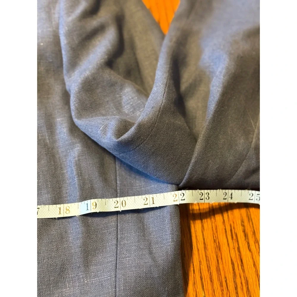 Casual Corner & Company Blue Linen Bulgaria‎ Blazer Suit Jacket Womens Size 12